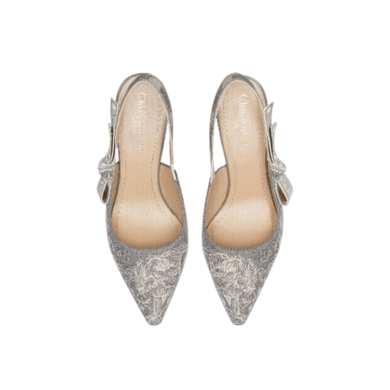 DECOLLETÈ SLINGBACK TOILE DE JOUY REVERSE GRIGIO