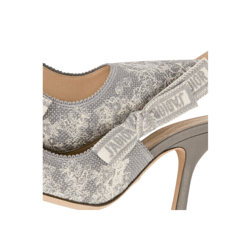DECOLLETÈ SLINGBACK TOILE DE JOUY REVERSE GRIGIO