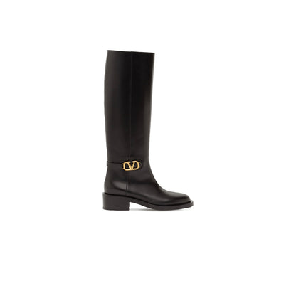 STIVALI VLOGO MINI ORO IN PELLE NERA