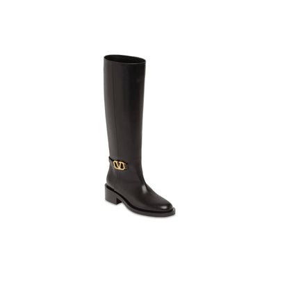 STIVALI VLOGO MINI ORO IN PELLE NERA